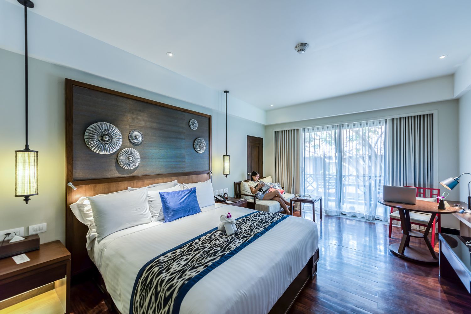 Bedroom stock photograph illustrating the Lane Room mood